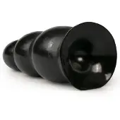 All Black Zwarte dildo 23 cm met ribbels