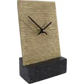 Gifts Amsterdam Tafelklok Pepijn 11 X 4 X 20 Cm Aluminium Goud