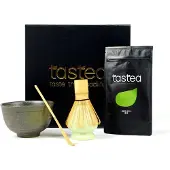 Tastea Japanse Matcha Box - Perfect om matcha te maken - Losse thee en kruiden - Japanse matcha, matcha kom, matcha lepel, matcha klopper en houder voor de matcha klopper