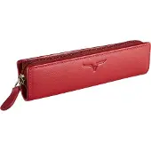 Maverick SARATOGA Leren Pen etui - ritssluiting - rood