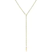 Elli - Halsketting - Dames Y-snoer erwt ketting geo design rechthoek in 925 sterling zilver - Dames