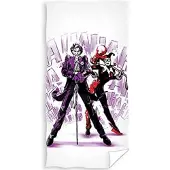 Carbotex strandlaken Batman junior 70 x 140 cm katoen wit/paars
