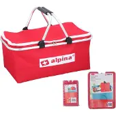 Alpina koeltas / koelbox + 5 koelelementen, lichtgewicht - opvouwbaar - 25 liter inhoud