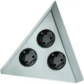 Doeco LED Stopcontact Tres 3 Voudige Contactd Belgi kleur Rvs