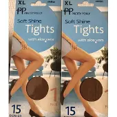 Pretty polly - 15 denier - soft shine panty - XL - Chiffon 2 paar voordeelverpakking - Beige