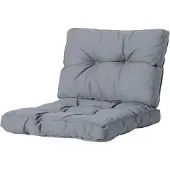 Madison - Loungekussen - Tuinkussen - Zitkussen - Rugkussen - 2-delig - 60cm x 60cm - Florance Rib Grijs