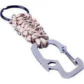 Munkees sleutelhanger Paracord karabijn beige 11 cm