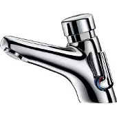 Delabie Tempomix 2 wastafelmengkraan (opbouw) chroom. glans voorsprong uitloop 116mm aantal grepen eengreeps