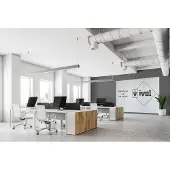 Ivol Complete whiteboardwand zonder rand (3 panelen) - 200x300 cm - Wit