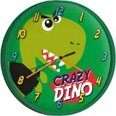 Kids Euroswan Kids Licensing Wandklok Crazy Dino Junior 25 Cm Groen