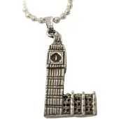 Zeeuws Meisje Hanger met ketting Big Ben Londen verzilverd,
