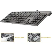 A4Tech Toetsenbord KV-300H Slanke USB-hub USB