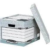BANKERS BOX Opbergdozen - FSC gerecycled karton - B 335 x D 404 x H 292 mm - wit - grijs - 10 stuks