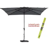 Madison Parasol Madison Vierkant Syros Grijs Incl Beschermhoes