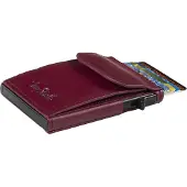 Tony Perotti Furbo Leren RFID Pasjeshouder met kleingeldvak Violet rood