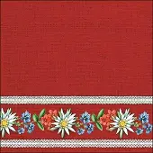 Ambiente Lunchservet Bavarian Flowers Red