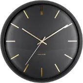 Karlsson Wandklok Globe - Zwart - Ø40cm - Scandinavisch