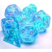 Chessex Borealis Polyhedral Hemelblauw/wit Dobbelsteenset (7 stuks)
