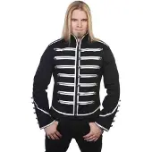 Banned - Military Drummer Jacket - XL - Zwart/Zilverkleurig