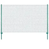 vidaXL Draadgaashek met palen 25x1,5 m staal groen