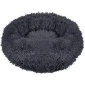 Springos Hondenmand | Superzacht en Luxe | Wasbaar | Donut | Fluffy | Hondenkussen | 80cm | Grijs