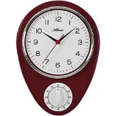 Atlantic Keukenklok met timer vintage rood