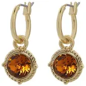 Biba Hang Oorbellen Goud met Swarovski Steentje Topaz