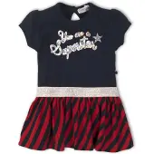 Dirkje gestreepte jersey jurk marine/rood/zilver Marine/rood/zilver 62