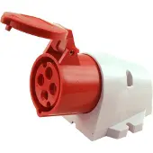Abl CEE WCD 16A - 4 polige bus - kunststof - IP44 - rood - 400V 16A