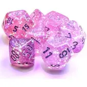 Chessex Borealis Polyhedral Pink/silver Luminary Dobbelsteen Set (7 stuks)