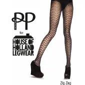 Pretty polly House of Holland Panty - Zig Zag patroon - Zwart - One Size