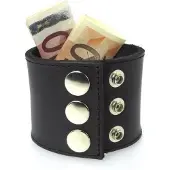 Rimba - Leren polsband 5 cm breed met geldvak