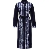 Pastunette Velours Ochtendjas - Met Knoopsluiting Donker Blauw Maat S