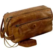 Landleder Frankie’s Garage 24-natural Rodeo-washed Toilettas Leer