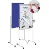 Legamaster Mobiel Multibord Premium Plus - Blauw prikbord / Wit whiteboard - 120x