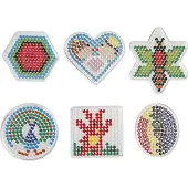 Packlinq Onderplaat, ovaal, hart, zeskant, cirkel, vierkant en ster, afm 7x7,5-10,5x9,5 cm , 6 stuk