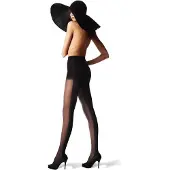 Pretty polly Panty - Fashion - Panty - Catwalk Panty - 20 Den. - 40 Den. - Voor Transparant - Achter Opaque 40 - One Size - Zwart