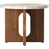 Audo Copenhagen Androgyne bijzettafel Ø50 cm walnoothouten onderstel Kunis Breccia-tafelblad