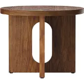 Menu Androgyne bijzettafel Ø50 cm walnoothouten onderstel Walnoot-tafelblad