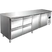 Saro Koelwerkbank met 2 deuren en 4 lades | 223 x 70 x 89/95 cm (Lager dan 90 cm;90 tot 150 cm;)