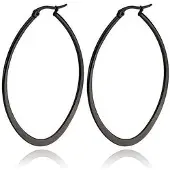Cilla Jewels Ovale oorbellen Edelstaal Zwart-50mm