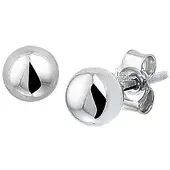 The Jewelry Collection Oorknoppen Bol - Zilver Gerhodineerd