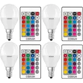 Osram 4x LED lamp E14 | Kogel P45 | Mat | RGB + 2700K | Dimbaar | 4.9W (40W)
