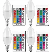 Osram 4x LED lamp E14 | Kaars B40 | Mat | RGB + 2700K | Dimbaar | 4.9W (40W)