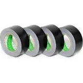 Nichiban gaffa / duct tape 50mm x 25m zwart - 4 rollen