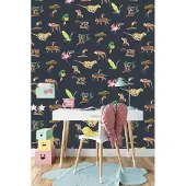 Catchii Behang blauw dieren Colorful Wildlife