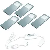Hera LED 24V Onderbouw set Slim Pad-F 5 Spots kleur Rvs-Look LVSET5SPFI