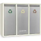 Klarstein Ordnungshüter 3 afvalemmer afvalscheider 45L (3 x 15 L) créme beige
