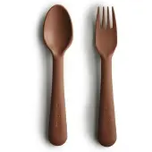Mushie - Kinderservies Vork & Lepel - Caramel