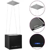 vidaXL Afzuigkap hangend met aanraaksensor lcd 37 cm staal